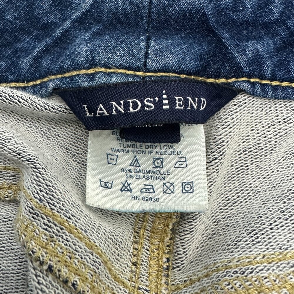 Lands' End Super Soft Bootcut Women's size 16 Dark Wash Blue Denim Jeans - Picture 3 of 7